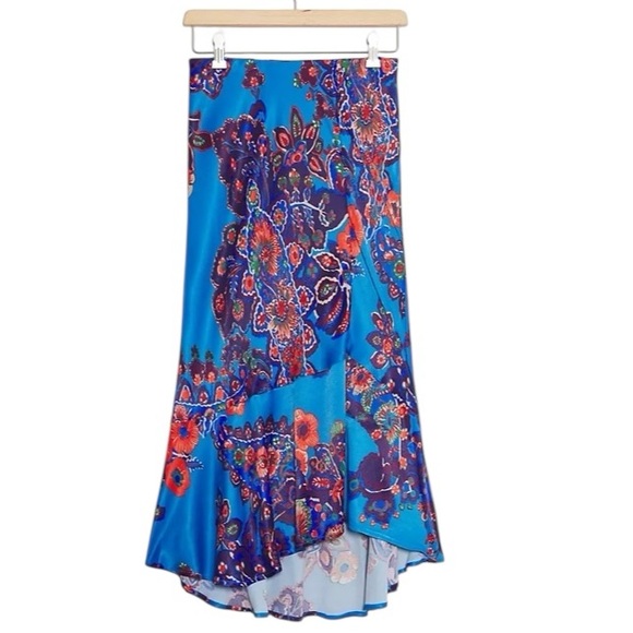 Maeve Dresses & Skirts - Maeve Anthropologie Janelle Bias Blue Midi Skirt size large